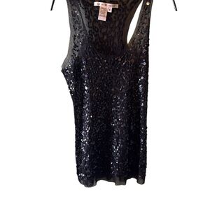 Max Studio Tank Top Sz Small Sequin Black Sleeveless Racerback Pullover Blouse
